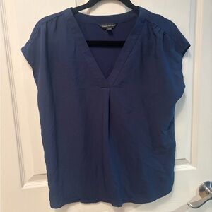 Banana Republic Deep Blue V-Neck Blouse